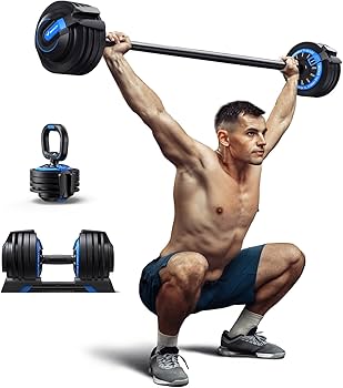 Amazon | MERACH ダンベル 可変式ダンベル 2-24kg 3in1 バーベル